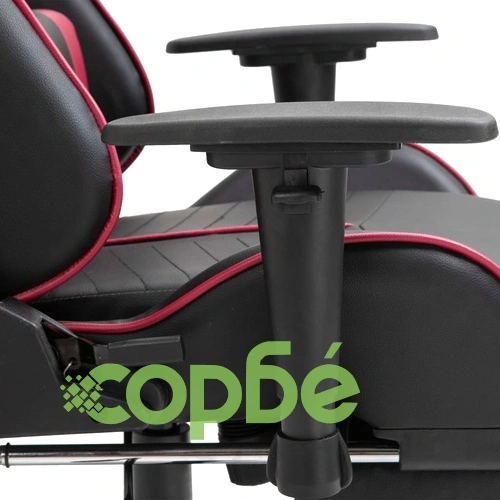 Геймърски стол с подложка за крака виненочервен изкуствена кожа ➤ топ цена ➤ sorbe.bg