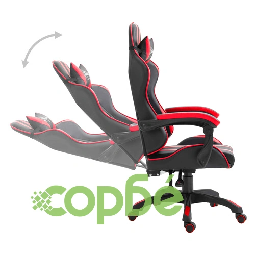 Геймърски стол, червено, изкуствена кожа ➤ топ цена ➤ sorbe.bg