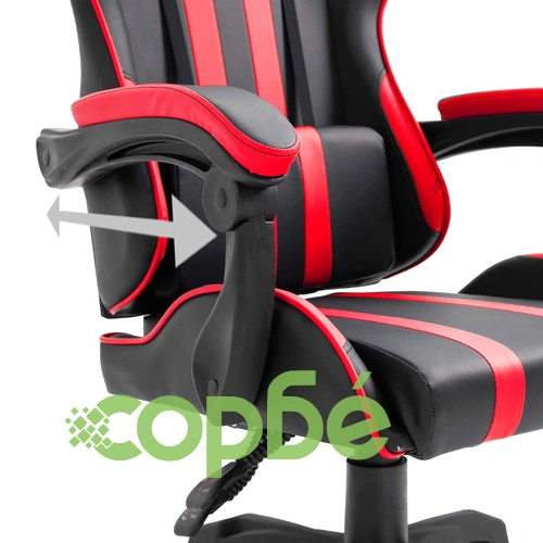 Геймърски стол, червено, изкуствена кожа ➤ топ цена ➤ sorbe.bg