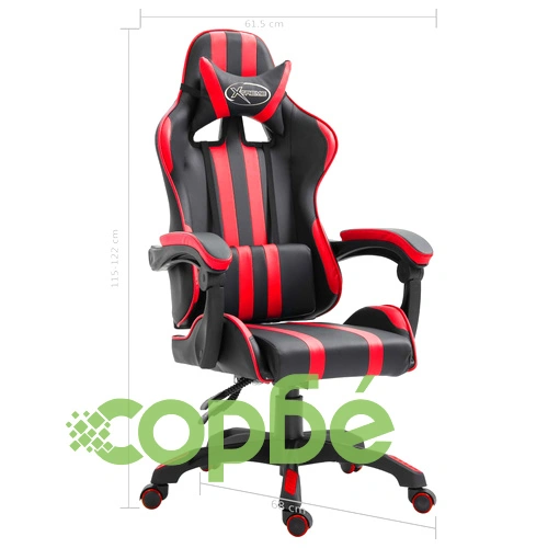 Геймърски стол, червено, изкуствена кожа ➤ топ цена ➤ sorbe.bg