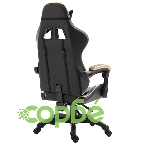 Геймърски стол, златисто, изкуствена кожа ➤ топ цена ➤ sorbe.bg