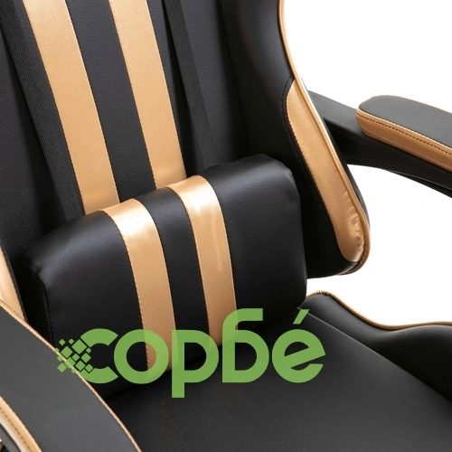 Геймърски стол, златисто, изкуствена кожа ➤ топ цена ➤ sorbe.bg