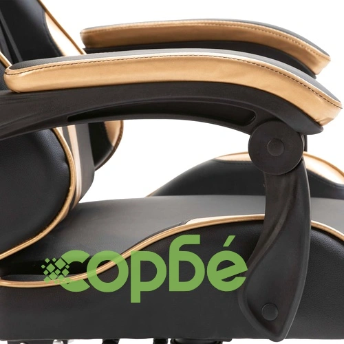 Геймърски стол, златисто, изкуствена кожа ➤ топ цена ➤ sorbe.bg