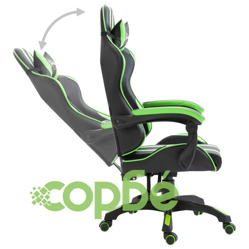 Геймърски стол, зелено, изкуствена кожа ➤ топ цена ➤ sorbe.bg