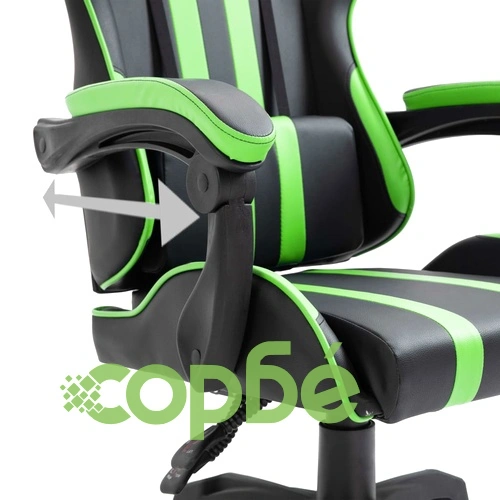 Геймърски стол, зелено, изкуствена кожа ➤ топ цена ➤ sorbe.bg