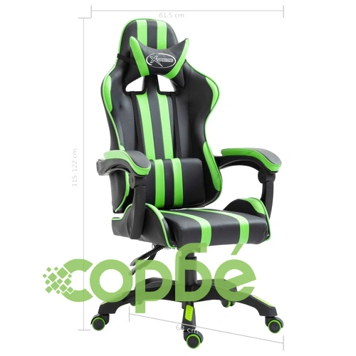 Геймърски стол, зелено, изкуствена кожа ➤ топ цена ➤ sorbe.bg