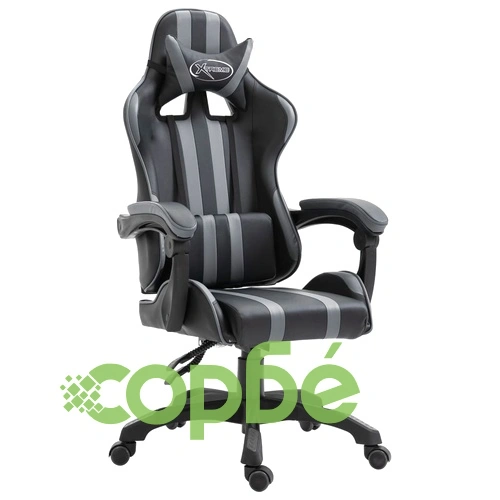 Геймърски стол, сиво, изкуствена кожа ➤ топ цена ➤ sorbe.bg