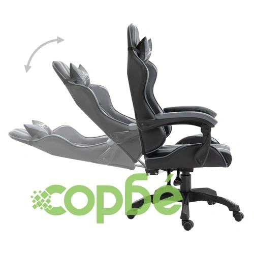 Геймърски стол, сиво, изкуствена кожа ➤ топ цена ➤ sorbe.bg