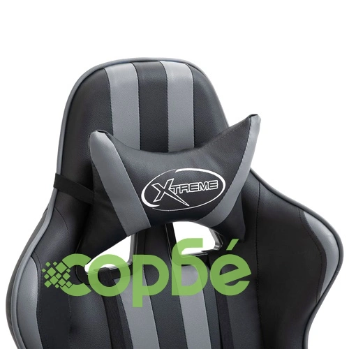 Геймърски стол, сиво, изкуствена кожа ➤ топ цена ➤ sorbe.bg