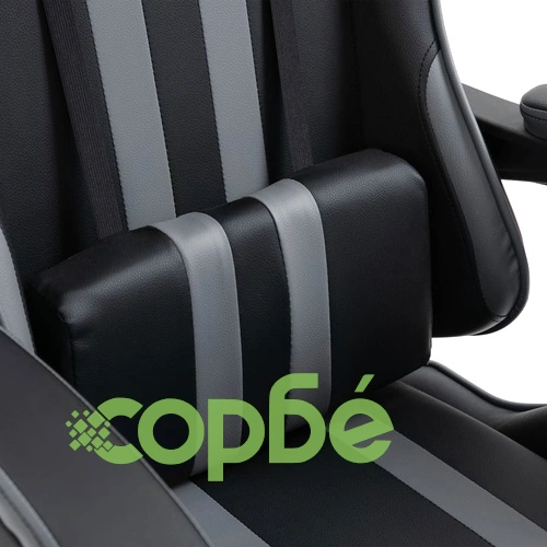 Геймърски стол, сиво, изкуствена кожа ➤ топ цена ➤ sorbe.bg