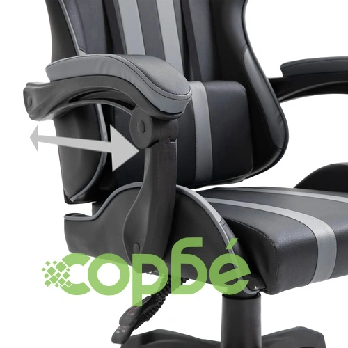 Геймърски стол, сиво, изкуствена кожа ➤ топ цена ➤ sorbe.bg