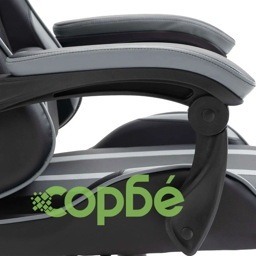 Геймърски стол, сиво, изкуствена кожа ➤ топ цена ➤ sorbe.bg