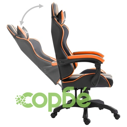 Геймърски стол, оранжево, изкуствена кожа ➤ топ цена ➤ sorbe.bg