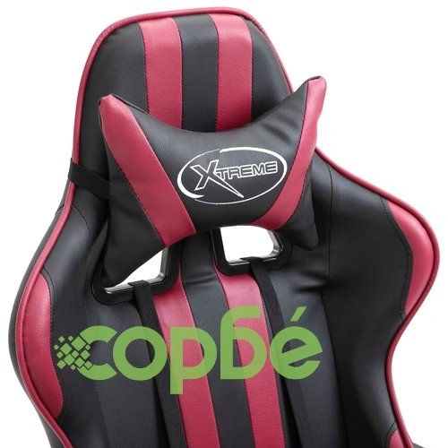 Геймърски стол, виненочервено, изкуствена кожа ➤ топ цена ➤ sorbe.bg