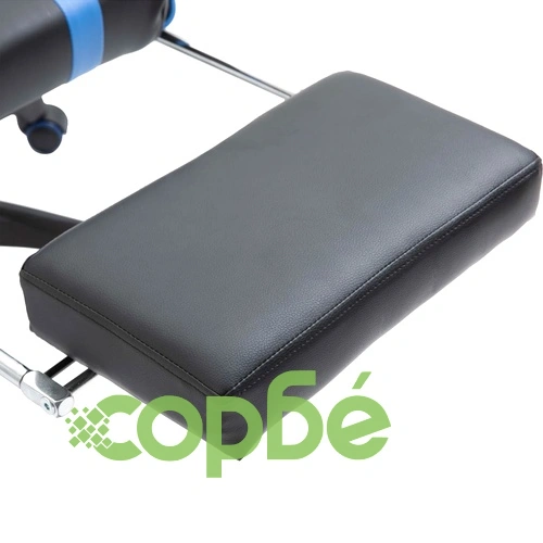 Геймърски стол с подложка за крака, синьо, изкуствена кожа ➤ топ цена ➤ sorbe.bg