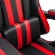 Геймърски стол с подложка за крака, червено, изкуствена кожа