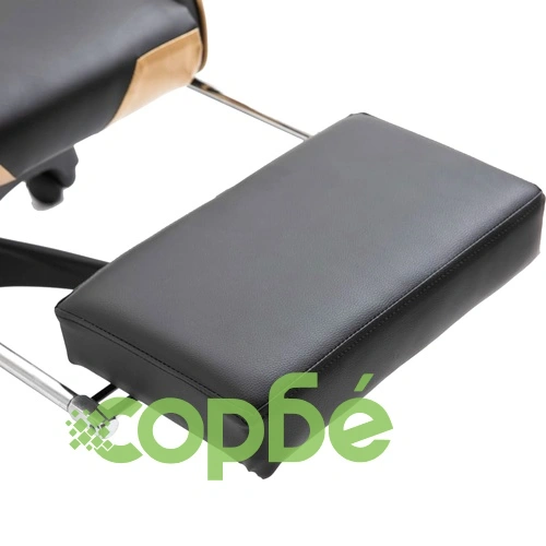 Геймърски стол с подложка за крака, златисто, изкуствена кожа ➤ топ цена ➤ sorbe.bg