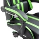 Геймърски стол с подложка за крака, зелено, изкуствена кожа