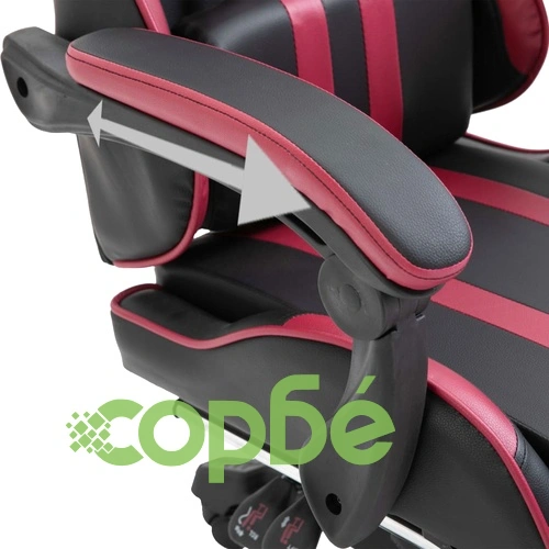 Геймърски стол с подложка за крака виненочервен изкуствена кожа ➤ топ цена ➤ sorbe.bg