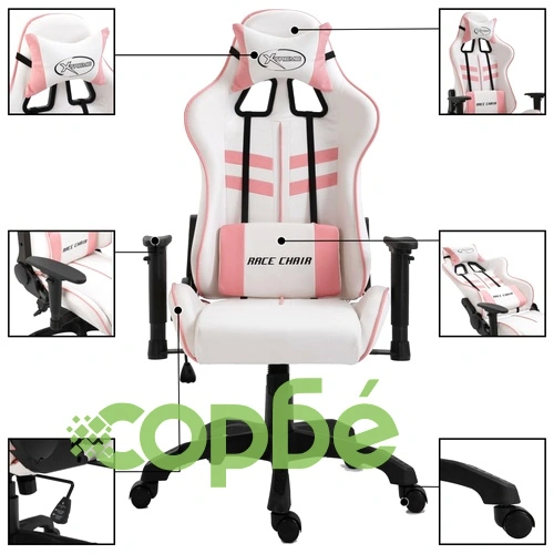 Геймърски стол, розово, изкуствена кожа ➤ топ цена ➤ sorbe.bg