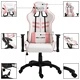 Геймърски стол, розово, изкуствена кожа