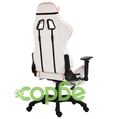 Геймърски стол с подложка за крака, розово, изкуствена кожа ➤ топ цена ➤ sorbe.bg