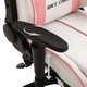 Геймърски стол с подложка за крака, розово, изкуствена кожа
