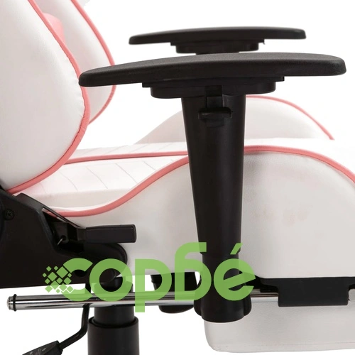 Геймърски стол с подложка за крака, розово, изкуствена кожа ➤ топ цена ➤ sorbe.bg