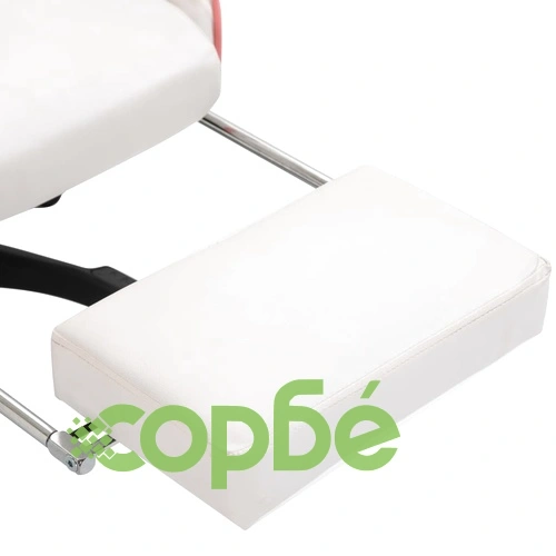 Геймърски стол с подложка за крака, розово, изкуствена кожа ➤ топ цена ➤ sorbe.bg