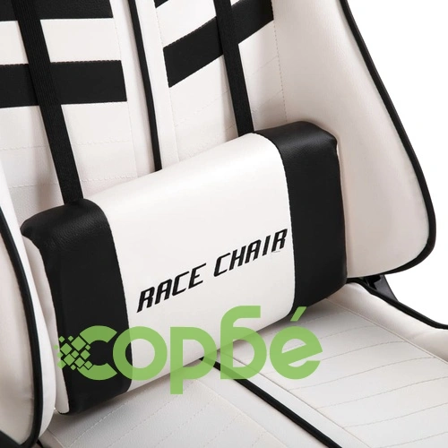 Геймърски стол с подложка за крака, черно, изкуствена кожа ➤ топ цена ➤ sorbe.bg