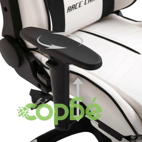 Геймърски стол с подложка за крака, черно, изкуствена кожа ➤ топ цена ➤ sorbe.bg