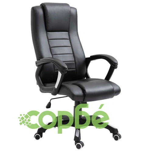 Офис стол, черен, изкуствена кожа ➤ топ цена ➤ sorbe.bg