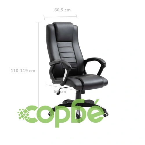 Офис стол, черен, изкуствена кожа ➤ топ цена ➤ sorbe.bg