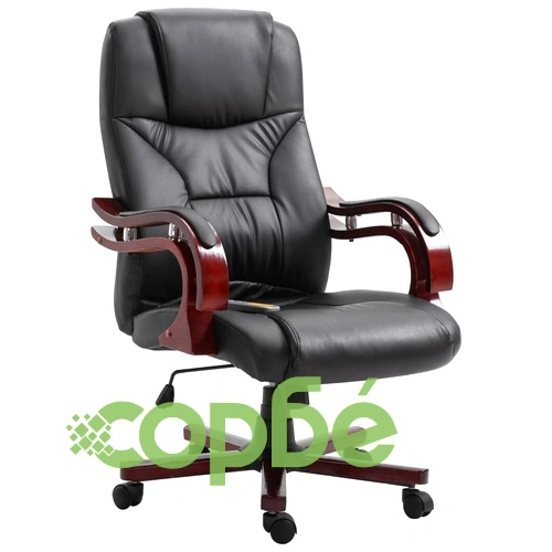 Офис стол, черен, изкуствена кожа ➤ топ цена ➤ sorbe.bg