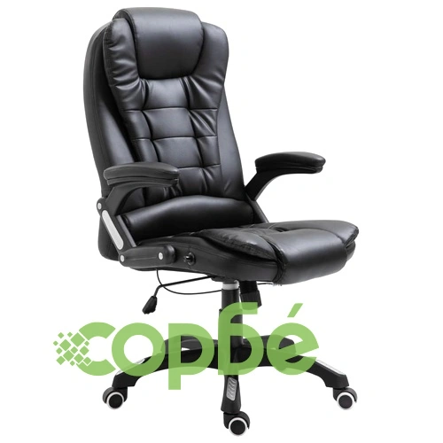 Офис стол, черен, изкуствена кожа ➤ топ цена ➤ sorbe.bg