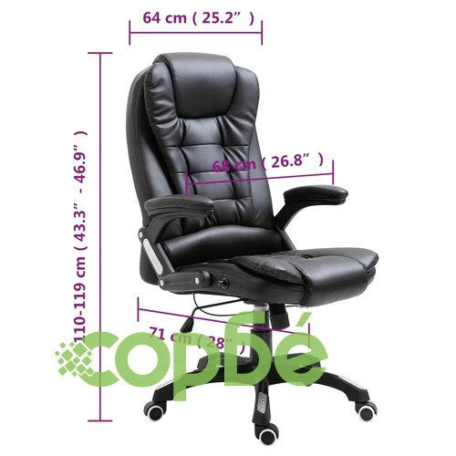 Офис стол, черен, изкуствена кожа ➤ топ цена ➤ sorbe.bg