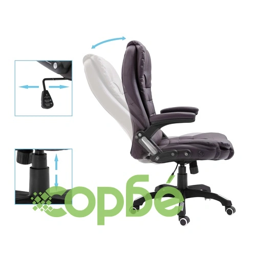 Офис стол, кафяв, изкуствена кожа ➤ топ цена ➤ sorbe.bg