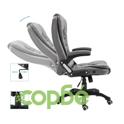 Офис стол, антрацит, изкуствена кожа ➤ топ цена ➤ sorbe.bg