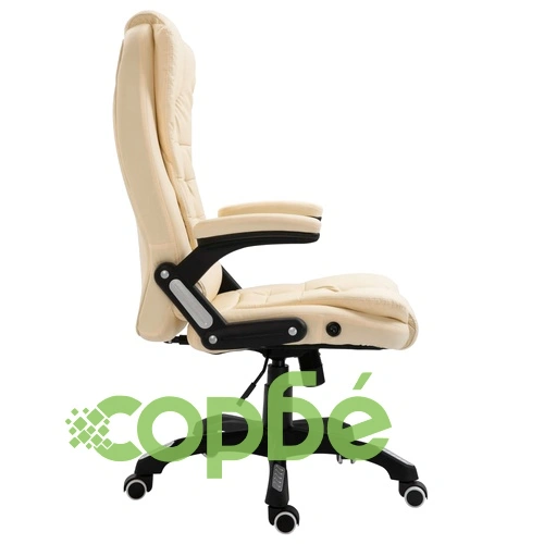 Офис стол, кремав, изкуствена кожа ➤ топ цена ➤ sorbe.bg