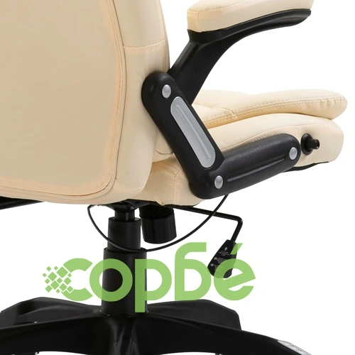 Офис стол, кремав, изкуствена кожа ➤ топ цена ➤ sorbe.bg