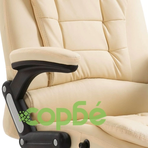 Офис стол, кремав, изкуствена кожа ➤ топ цена ➤ sorbe.bg