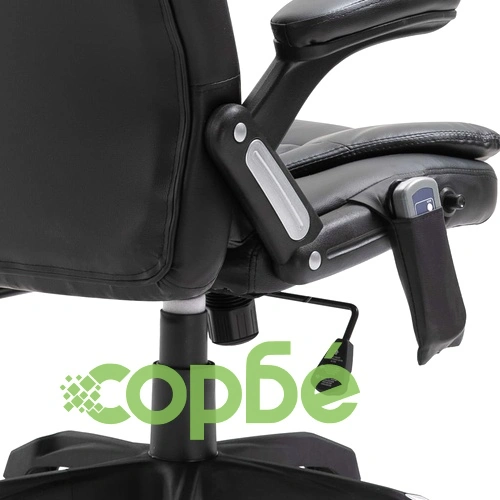 Масажен офис стол, черен, изкуствена кожа ➤ топ цена ➤ sorbe.bg