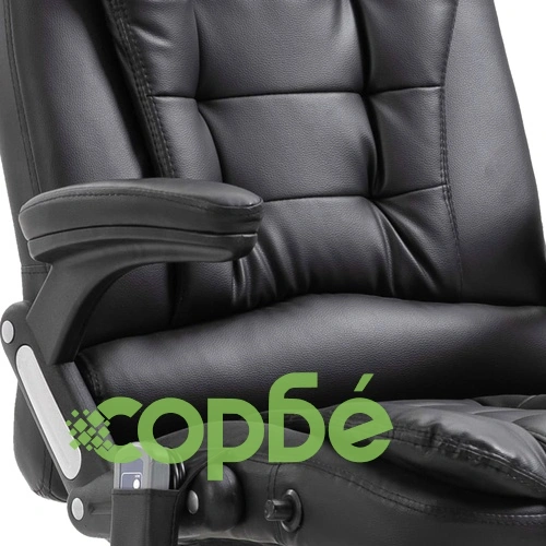 Масажен офис стол, черен, изкуствена кожа ➤ топ цена ➤ sorbe.bg