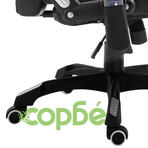 Масажен офис стол, черен, изкуствена кожа ➤ топ цена ➤ sorbe.bg