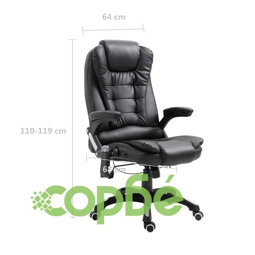 Масажен офис стол, черен, изкуствена кожа ➤ топ цена ➤ sorbe.bg