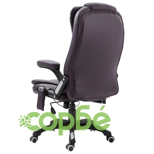 Масажен офис стол, кафяв, изкуствена кожа ➤ топ цена ➤ sorbe.bg