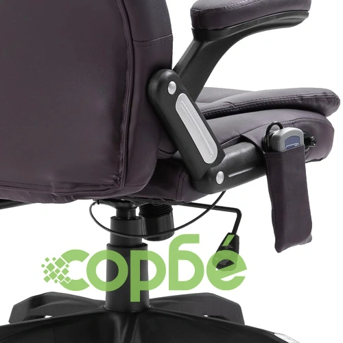 Масажен офис стол, кафяв, изкуствена кожа ➤ топ цена ➤ sorbe.bg