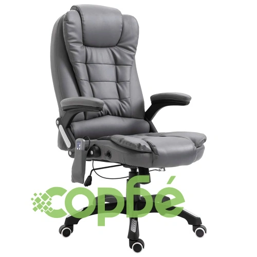 Масажен офис стол, антрацит, изкуствена кожа ➤ топ цена ➤ sorbe.bg