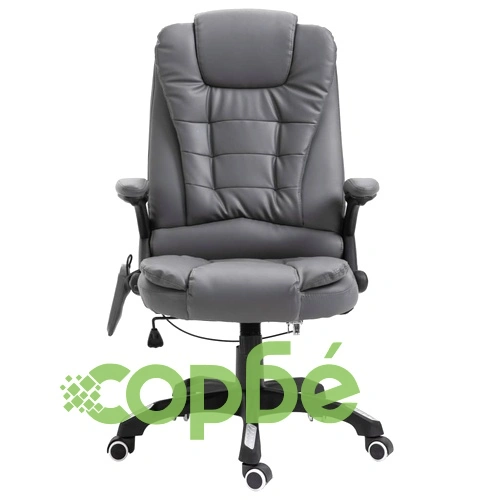 Масажен офис стол, антрацит, изкуствена кожа ➤ топ цена ➤ sorbe.bg