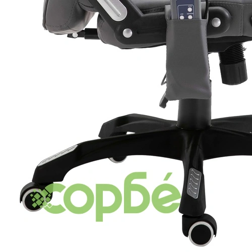 Масажен офис стол, антрацит, изкуствена кожа ➤ топ цена ➤ sorbe.bg